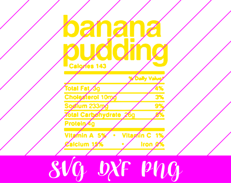 thanksgiving nutrition facts banana pudding svg
