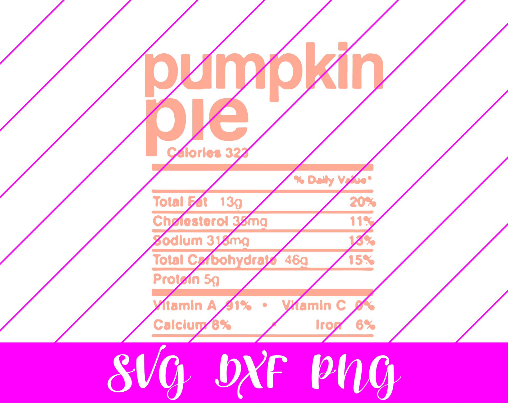 Thanksgiving Nutrition Facts Pumpkin Pie SVG Free Thanksgiving