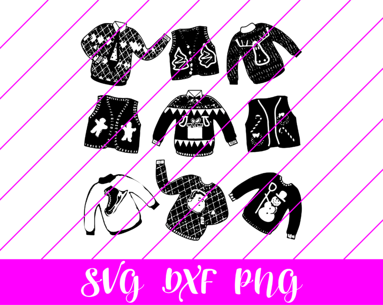 ugly christmas sweaters svg
