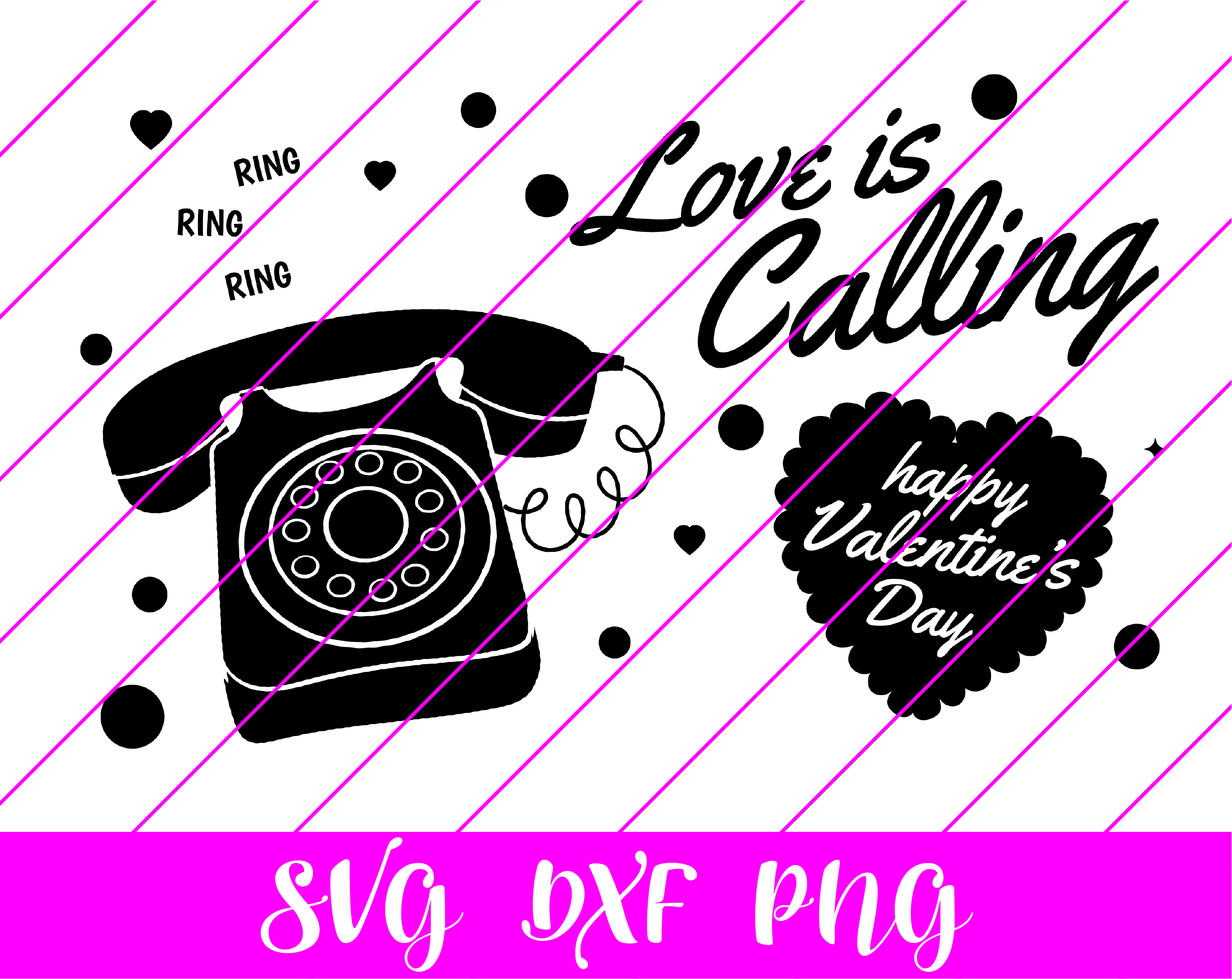 valentines day phone love is calling svg
