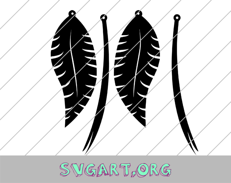Feather Earrings SVG