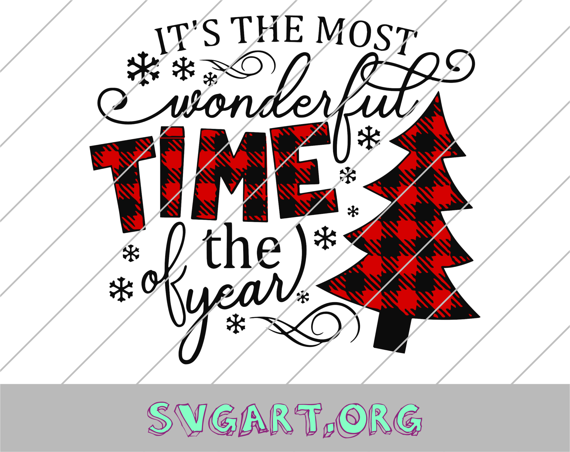 Its the Most Wonderful Time of the Year Plaid SVG