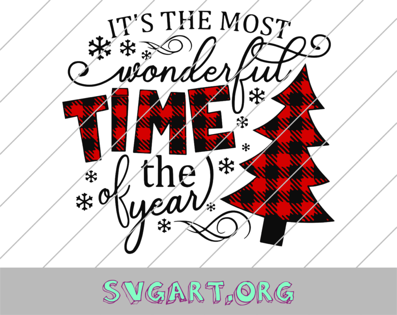 Its the Most Wonderful Time of the Year Plaid SVG