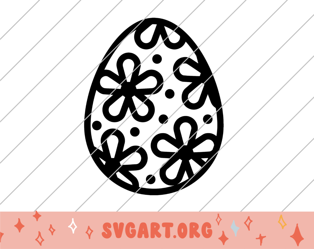 Easter Egg with Flower Pattern 3 SVG