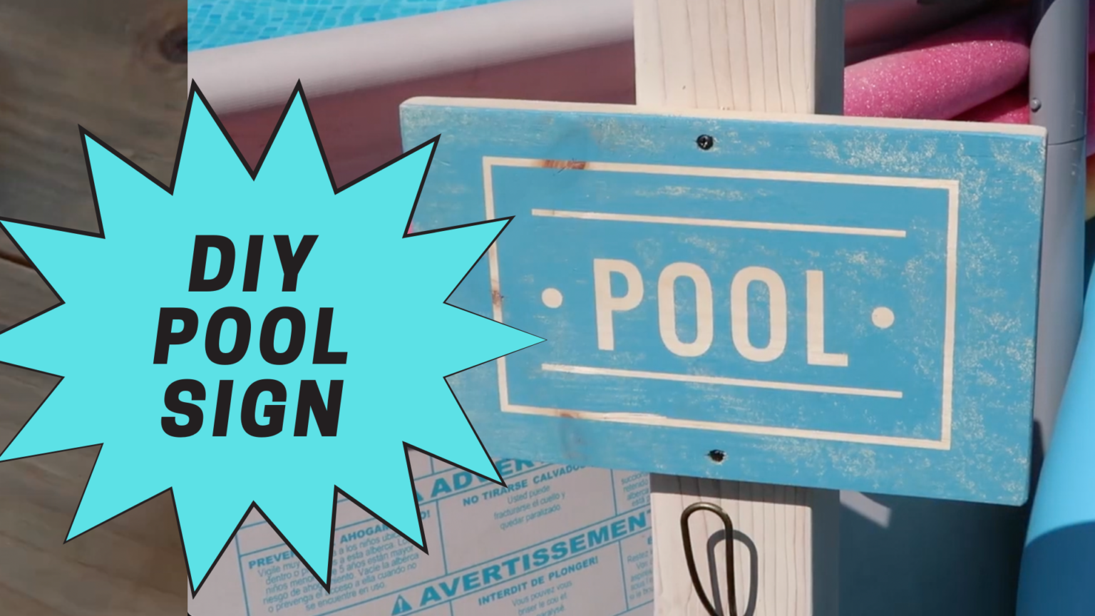 DIY Pool Sign Easy Cricut Tutorial Free SVG File svg art