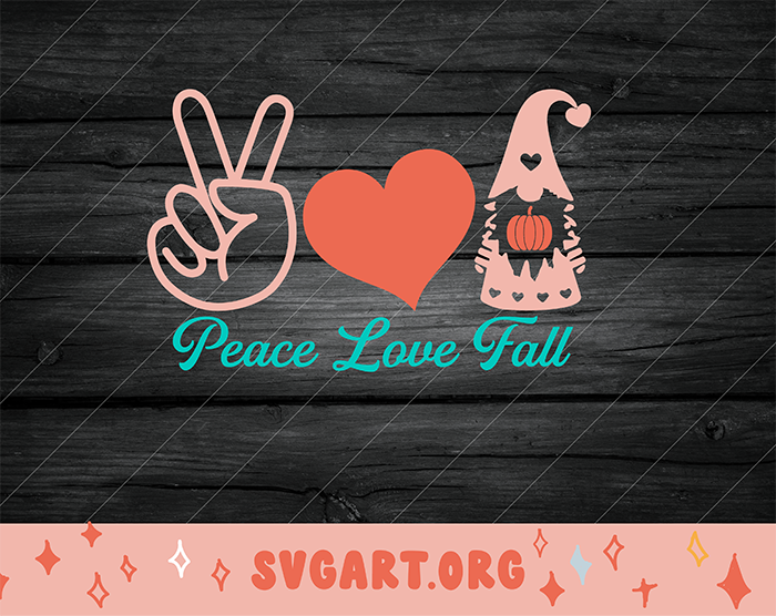 peace love fall gnome svg