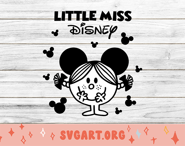 little miss Disney black and white svg