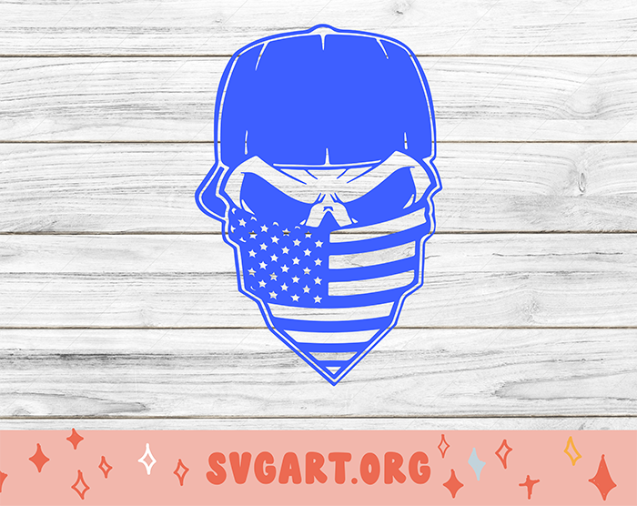 american flag bandana skull SVG