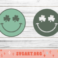 Clover Smiley Face SVG