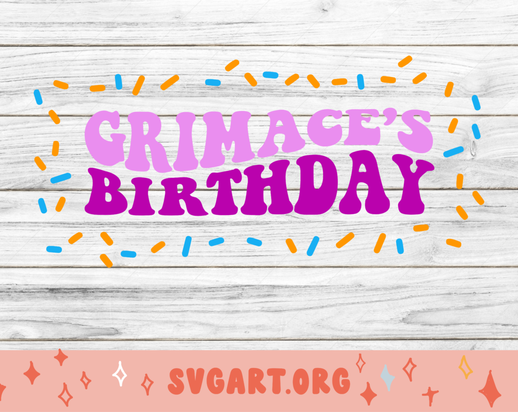 Grimace's Birthday SVG