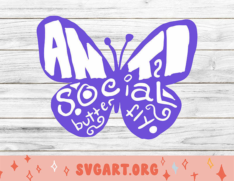 Antisocial Butterfly SVG - Free Antisocial Butterfly SVG Download - svg art