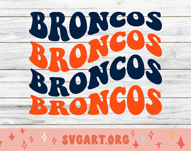 Broncos Wave Font SVG