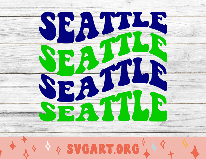 Seattle Seahawks Wave Font SVG