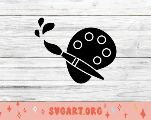 Free Paint Brush and Palette SVG Download - svg art