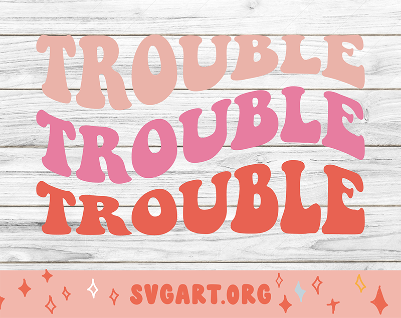 Trouble Wavy Font SVG