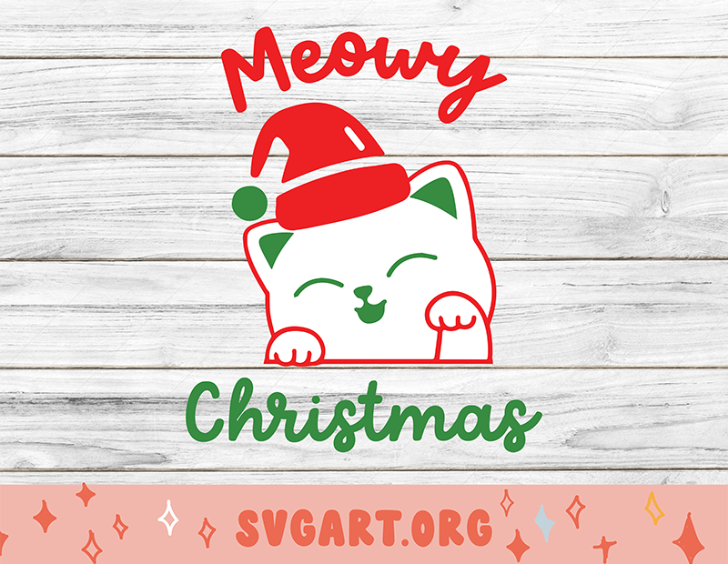 Meowy Christmas Cat SVG