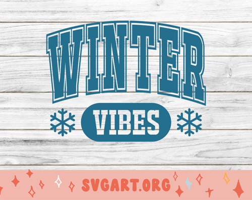 Winter Vibes University Font SVG