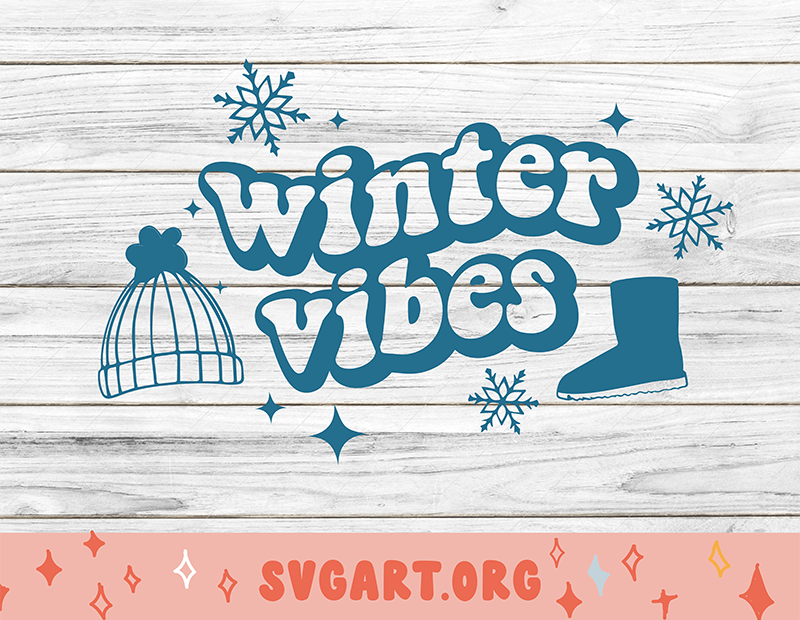 Winter Vibes Wave Font SVG